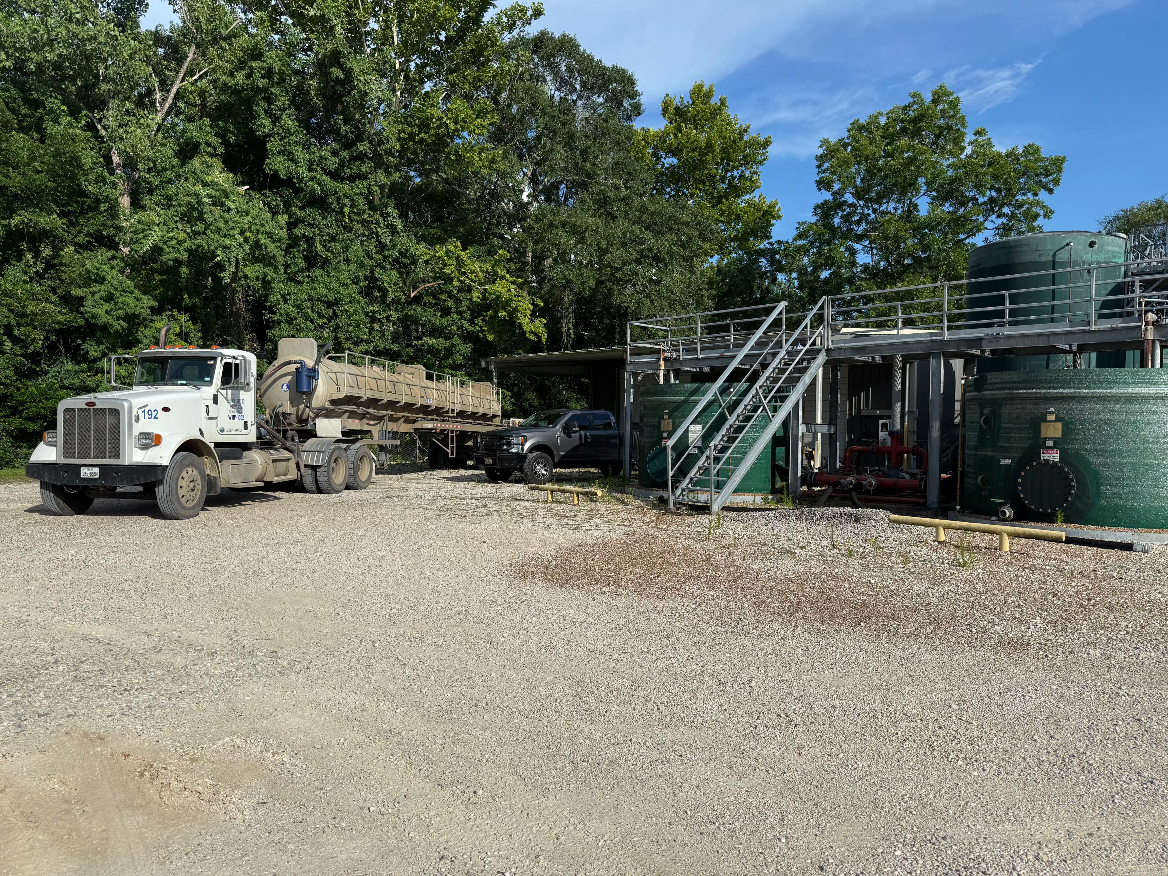 Facility with truck
