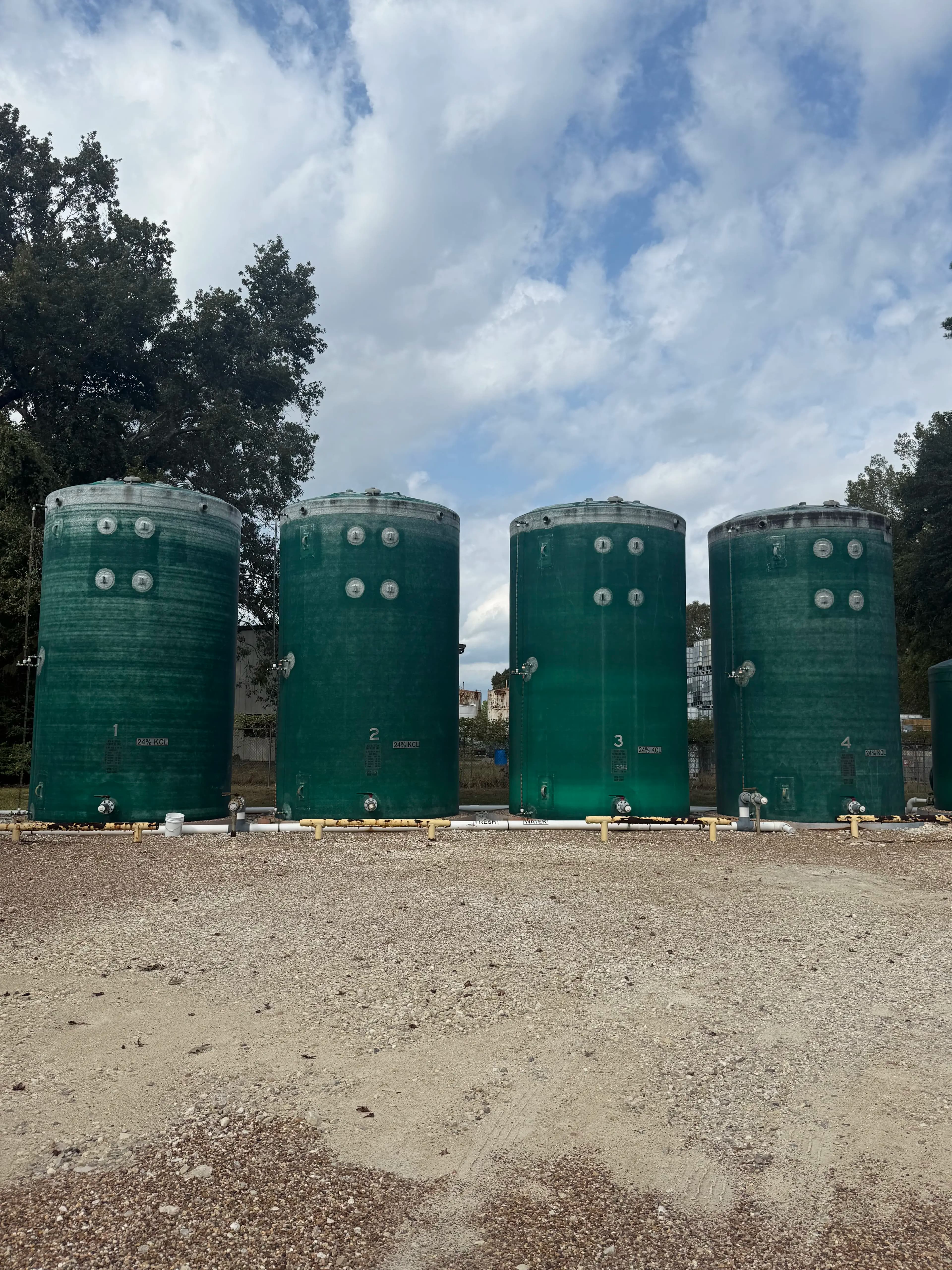 Numbered storage tanks